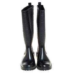 مملوكة مسبقًا حذاء بوت مطر مارك باي مارك جاكوبس ألفابت مطاط أسود مقاس 38