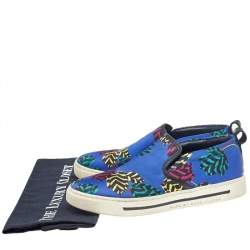 Pre Owned Marc by Marc Jacobs Multicolor Flower Print Fabric And Leather Slip On Sneakers Size 38