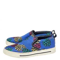 Pre Owned Marc by Marc Jacobs Multicolor Flower Print Fabric And Leather Slip On Sneakers Size 38