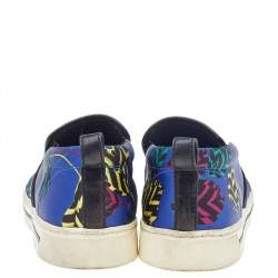 Pre Owned Marc by Marc Jacobs Multicolor Flower Print Fabric And Leather Slip On Sneakers Size 38