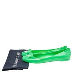 Pre Owned Marc by Marc Jacobs Green Jelly Mouse Ballet Flats Size 38