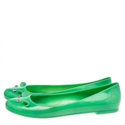 Pre Owned Marc by Marc Jacobs Green Jelly Mouse Ballet Flats Size 38