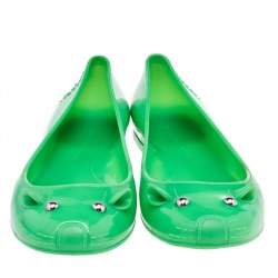 Pre Owned Marc by Marc Jacobs Green Jelly Mouse Ballet Flats Size 38