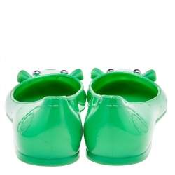 Pre Owned Marc by Marc Jacobs Green Jelly Mouse Ballet Flats Size 38
