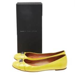 Pre Owned Marc by Marc Jacobs Yellow Patent Leather Ballet Flats Size 40