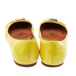 Pre Owned Marc by Marc Jacobs Yellow Patent Leather Ballet Flats Size 40
