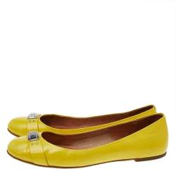 Pre Owned Marc by Marc Jacobs Yellow Patent Leather Ballet Flats Size 40