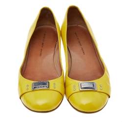 Pre Owned Marc by Marc Jacobs Yellow Patent Leather Ballet Flats Size 40