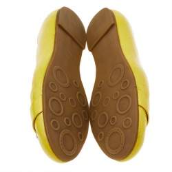 Pre Owned Marc by Marc Jacobs Yellow Patent Leather Ballet Flats Size 40