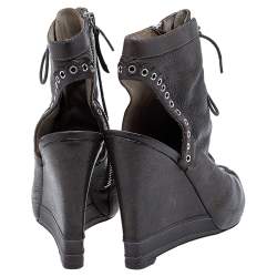 Marc by Marc Jacobs Brown Leather Wedge Booties Size 36