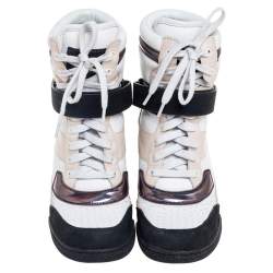 Pre Owned حذاء رياضي مارك باي مارك جاكوبس سويدي وجلد ثلاثي اللون رباط علوي كعب روكي مقاس 37