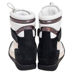 Pre Owned حذاء رياضي مارك باي مارك جاكوبس سويدي وجلد ثلاثي اللون رباط علوي كعب روكي مقاس 37