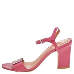 Pre Owned صندل مارك باي مارك جاكوبس جلد وردي بحزام للكاحل مقاس 40