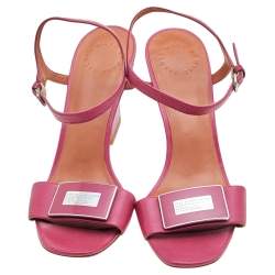 Pre Owned صندل مارك باي مارك جاكوبس جلد وردي بحزام للكاحل مقاس 40