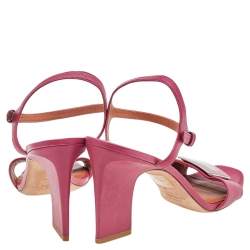 Pre Owned صندل مارك باي مارك جاكوبس جلد وردي بحزام للكاحل مقاس 40