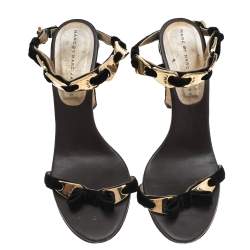 Marc by Marc Jacobs Black Velvet Bow Open Toe Sandals Size 38