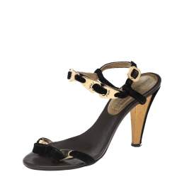 Marc by Marc Jacobs Black Velvet Bow Open Toe Sandals Size 38