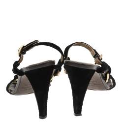 Marc by Marc Jacobs Black Velvet Bow Open Toe Sandals Size 38