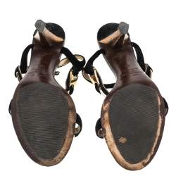 Marc by Marc Jacobs Black Velvet Bow Open Toe Sandals Size 38