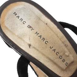 Marc by Marc Jacobs Black Velvet Bow Open Toe Sandals Size 38