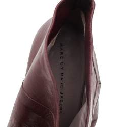 مملوكة مسبقًا Marc by Marc Jacobs Burgundy Leather Ankle Length Boots Size 38