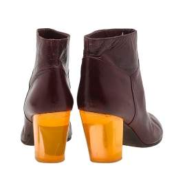 مملوكة مسبقًا Marc by Marc Jacobs Burgundy Leather Ankle Length Boots Size 38