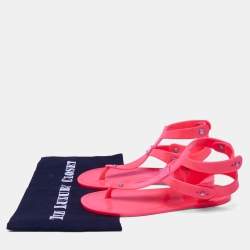 Pre Owned Marc by Marc Jacobs Pink Jelly Thong Flats Size 37