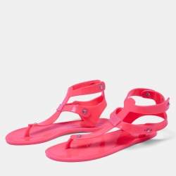 Pre Owned Marc by Marc Jacobs Pink Jelly Thong Flats Size 37