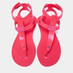 Pre Owned Marc by Marc Jacobs Pink Jelly Thong Flats Size 37