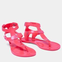 Pre Owned Marc by Marc Jacobs Pink Jelly Thong Flats Size 37