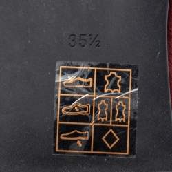 Pre Owned Marc By Marc Jacobs Burgundy Leather And Suede Ballet Flats Size 35.5