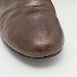 حذاء بوت للكاحل مارك باي مارك جاكوبس جلد بني ميتاليك مزخرف مقاس 38