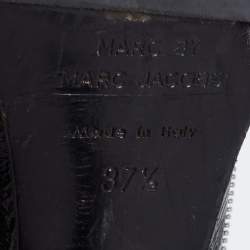 Pre Owned حذاء كعب عالي مارك باي مارك جاكوبس جلد أسود مزين بزهرة بسحاب مقاس 37.5