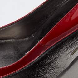 Pre Owned Marc by Marc Jacobs Red Patent Leather Peep Toe Pumps Size 39