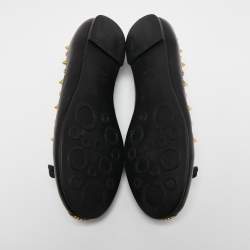 Pre Owned Marc by Marc Jacobs Black Leather Spike Mouse Ballet Flats Size 37.5