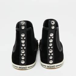 Pre Owned Marc by Marc Jacobs Black Suede Graham Studded High Top Sneakers Size 38