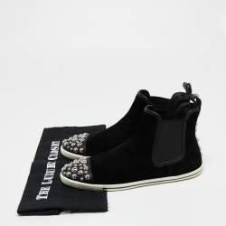 Pre Owned Marc by Marc Jacobs Black Suede Graham Studded High Top Sneakers Size 38