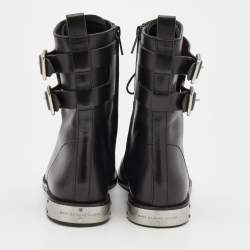 مملوكة مسبقًا Marc by Marc Jacobs Black Leather Lace Up Ankle Length Boots Size 38