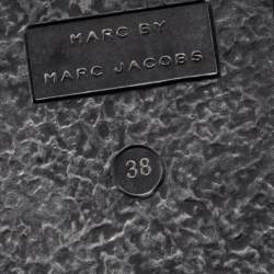 مملوكة مسبقًا Marc by Marc Jacobs Black Leather Lace Up Knee High Boots Size 38
