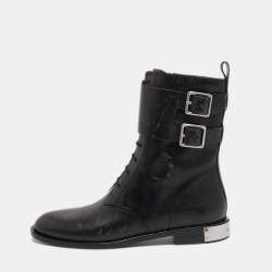 مملوكة مسبقًا Marc by Marc Jacobs Black Leather Lace Up Ankle Length Boots Size 36