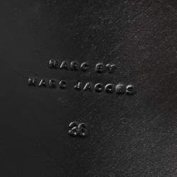 مملوكة مسبقًا Marc by Marc Jacobs Black Leather Lace Up Ankle Length Boots Size 36