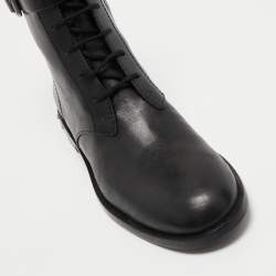 مملوكة مسبقًا Marc by Marc Jacobs Black Leather Lace Up Ankle Length Boots Size 36