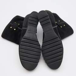 مملوكة مسبقًا Marc By Marc Jacobs Black Suede Wedge Ankle Length Boots Size 38.5