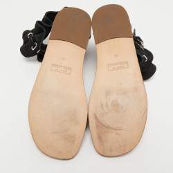 مملوكة مسبقًا Marc by Marc Jacobs Black Suede Ankle Cuff Flat Sandals Size 39