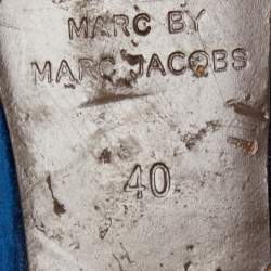 مملوكة مسبقًا Marc by Marc Jacobs Blue Satin Ankle Strap Sandals Size 40