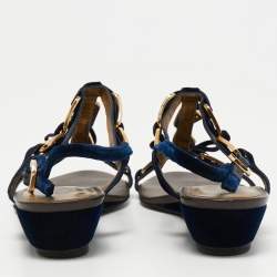 مملوكة مسبقًا Marc by Marc Jacobs Blue Satin Ankle Strap Sandals Size 40