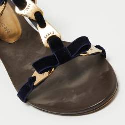 مملوكة مسبقًا Marc by Marc Jacobs Blue Satin Ankle Strap Sandals Size 40