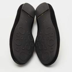 مملوكة مسبقًا Marc by Marc Jacobs Black Suede Crystal Embellished Mouse Ballet Flats Size 40.5