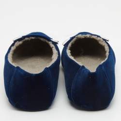 Marc by Marc Jacobs Navy Blue Velvet and Leather Cat Ballet Flats Size 36.5