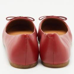 Pre Owned Marc by Marc Jacobs Red Leather Ballet Flats Size 36.5